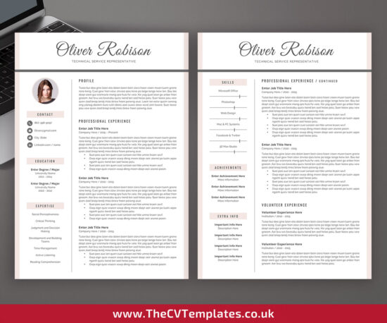 Modern CV Template for MS Word, Professional Resume Template ...